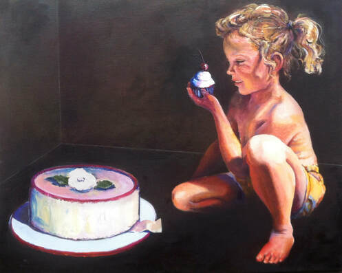 Alice In Wonderland, first painting in the Let Them Eat Cake series